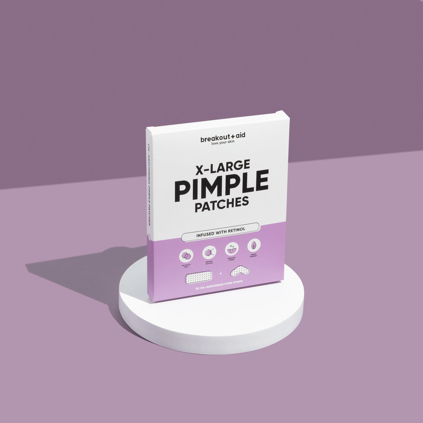 X-Large pimple patches infused with retinol, Salicylic acid. breakoutaid store