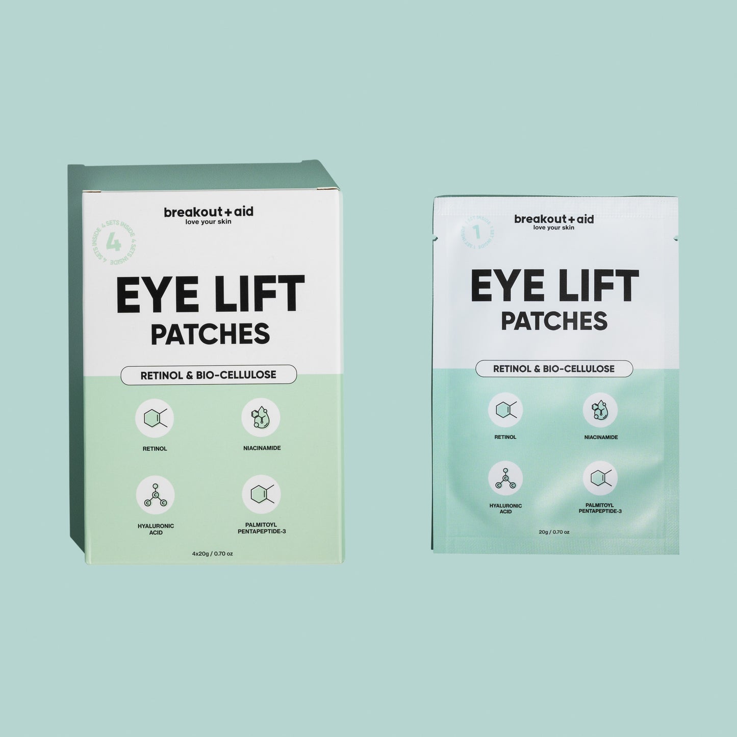 EYE LIFT PATCHES -RETINOL & BIO-CELLULOSE - 4 pcs