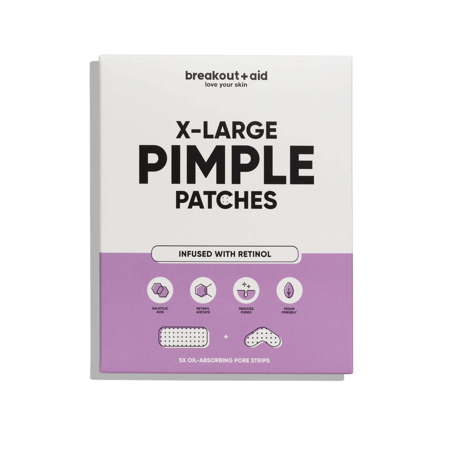 X-Large pimple patches infused with retinol, Salicylic acid. breakoutaid store 