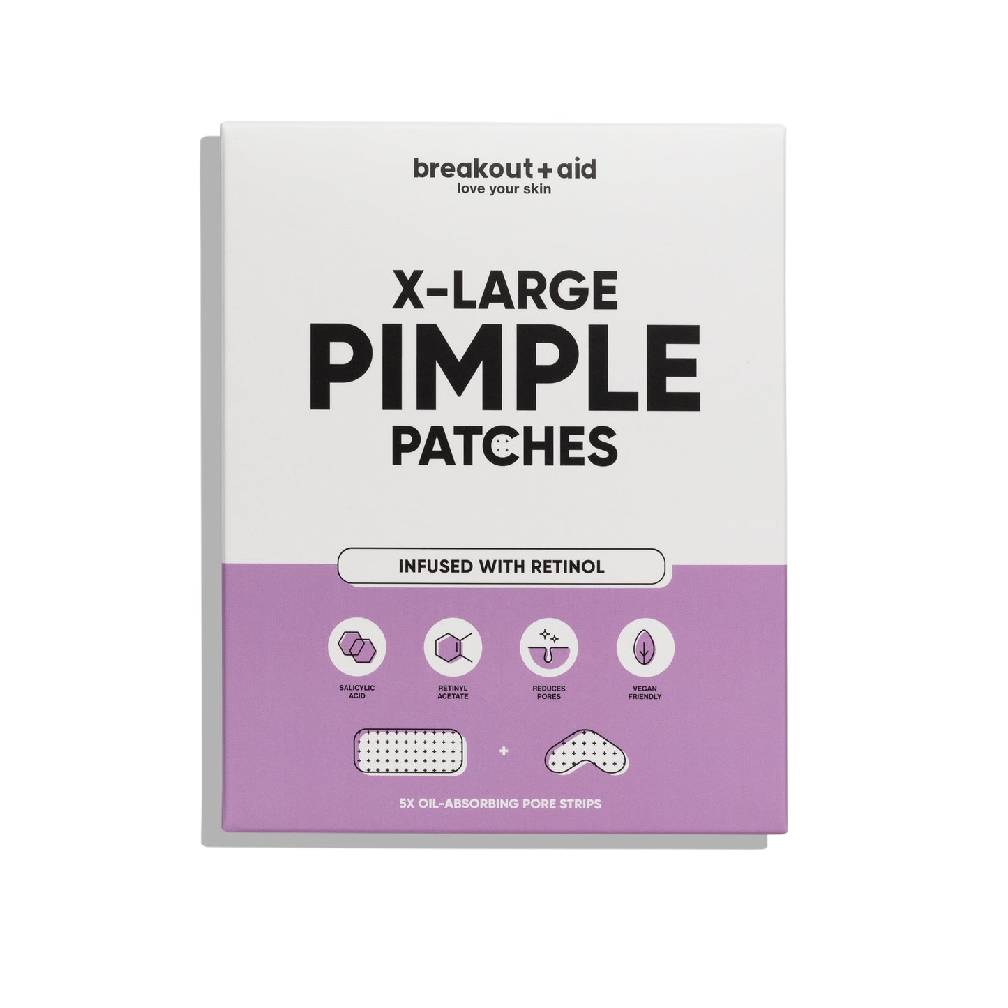 X-Large pimple patches infused with retinol, Salicylic acid. breakoutaid store 