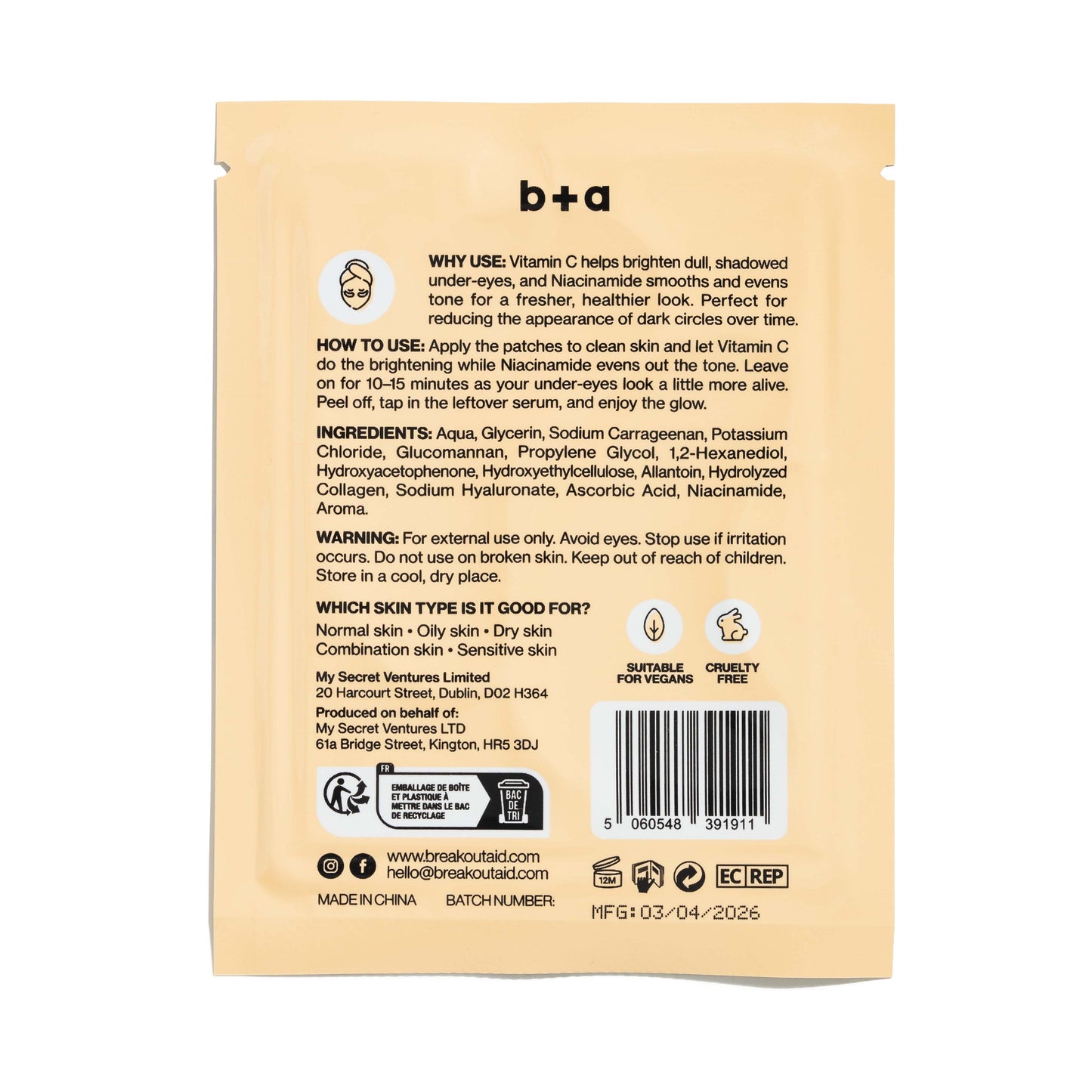 Brighten + Even Tone - Hydrogel eye patches