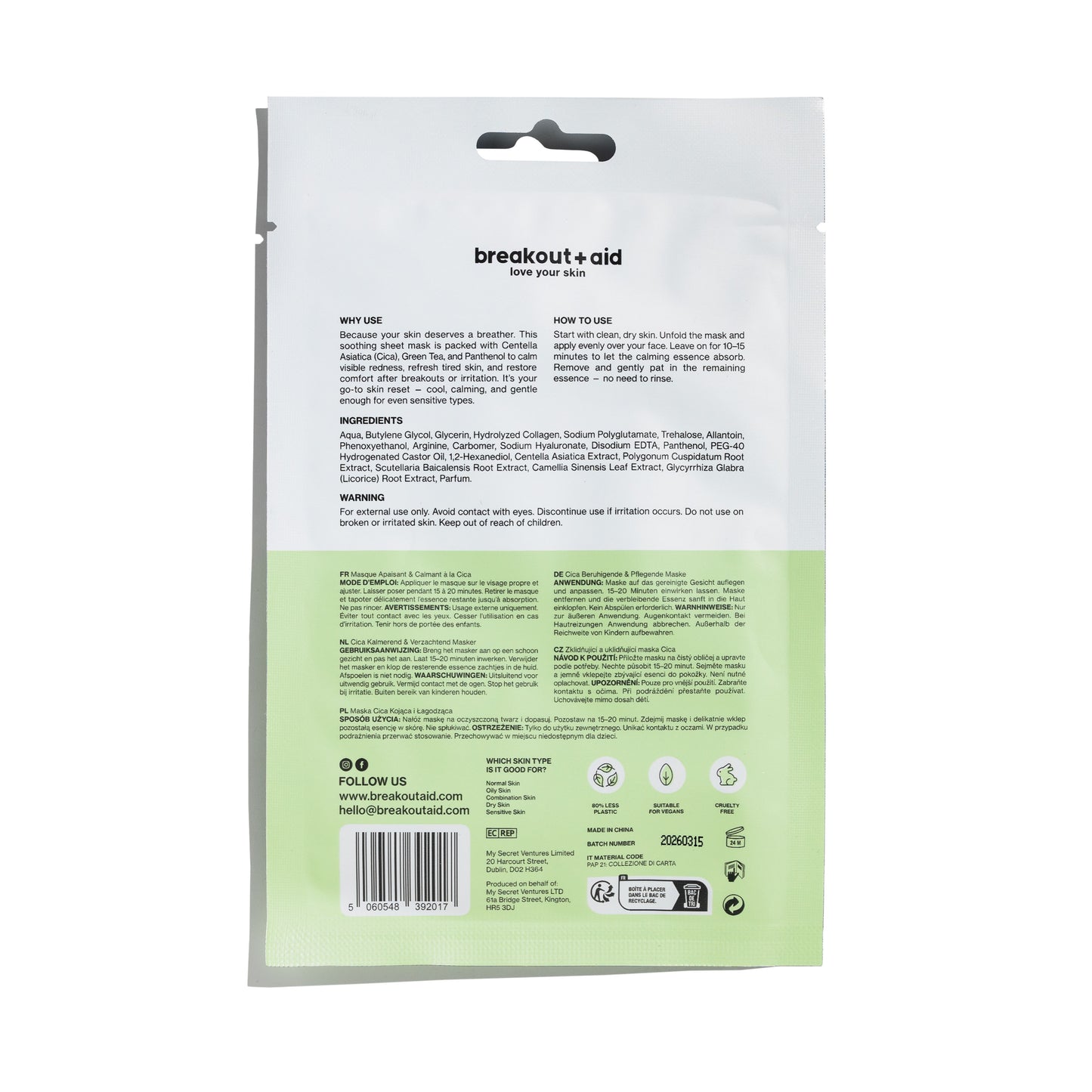 Cica Calming & Soothing Mask