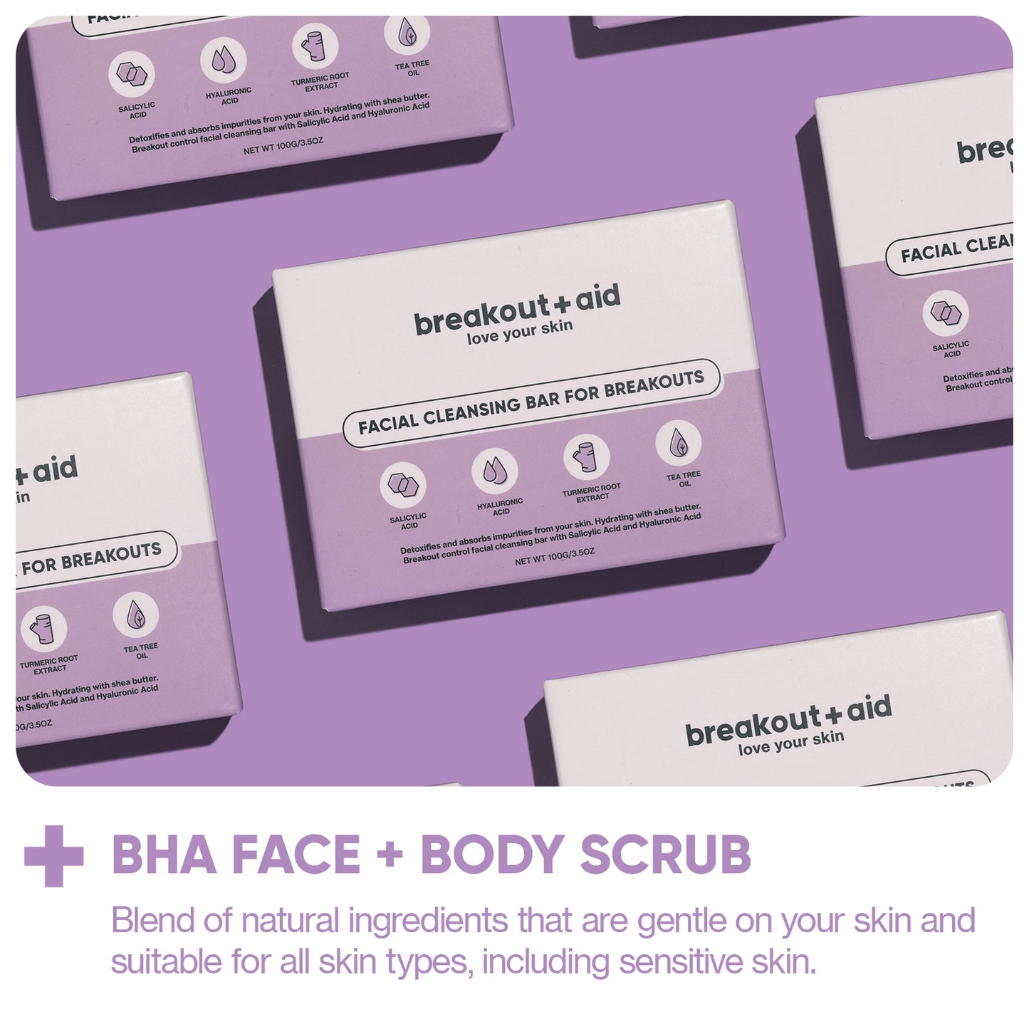 Facial cleansing bar for breakouts