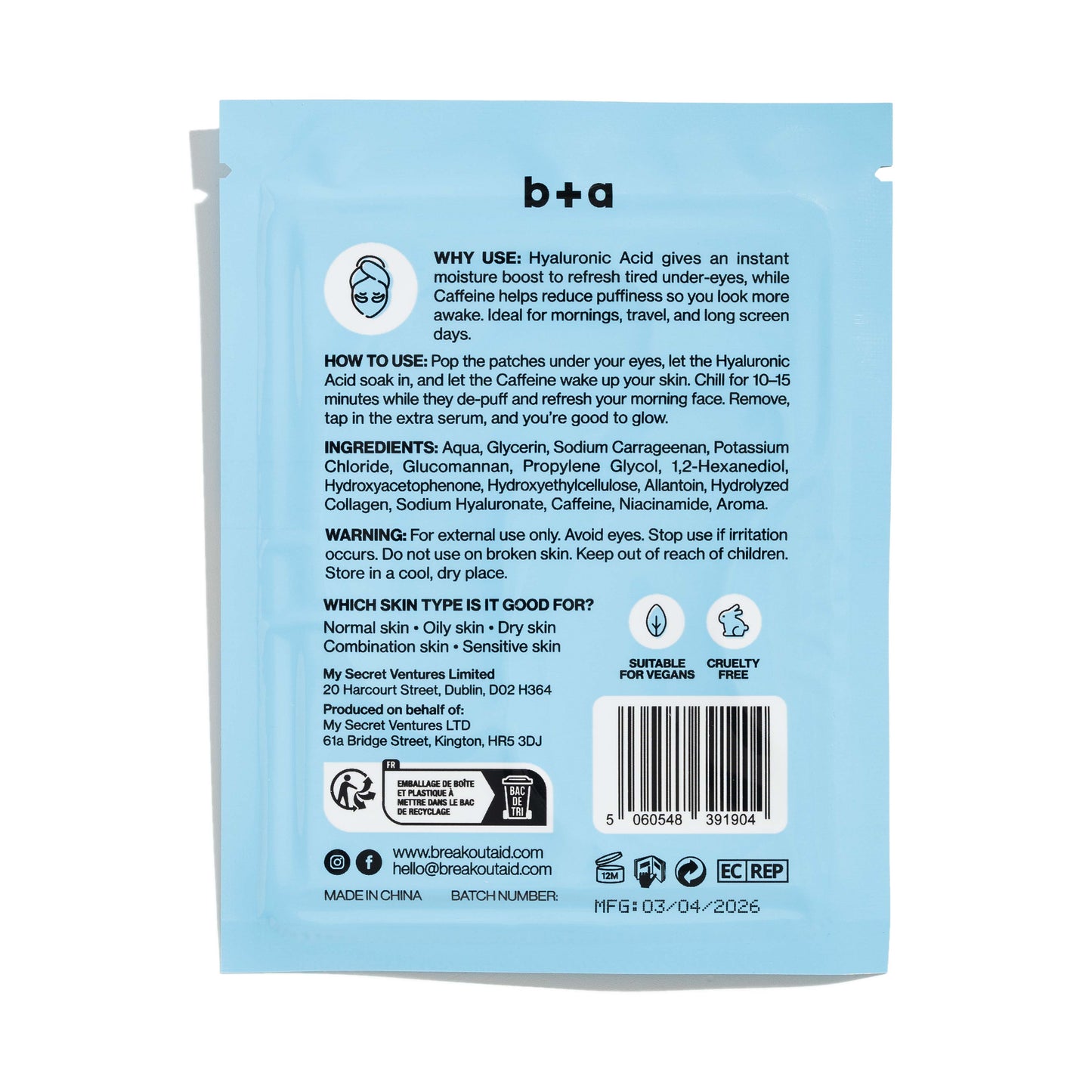Hydrate + De-Puff - Hydrogel eye patches