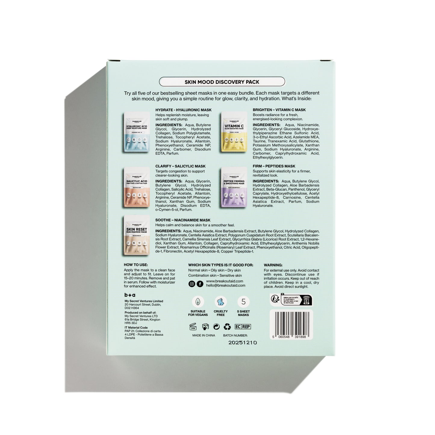Skin Mood Discovery bundle Pack - 5 masks in this pack